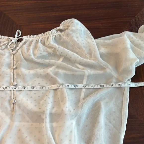 Liz Claiborne | Cream Chiffon Silver Polka Dot Tunic Top with Cami | Size 1X - Picture 9 of 11